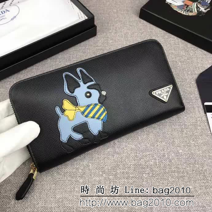 PRADA普拉達 專櫃最新款 鬥牛犬造型 女士錢夾 1ＭL506 DD1085